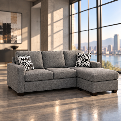 Nordel Fabric Reversible Sectional Prospect Smoke