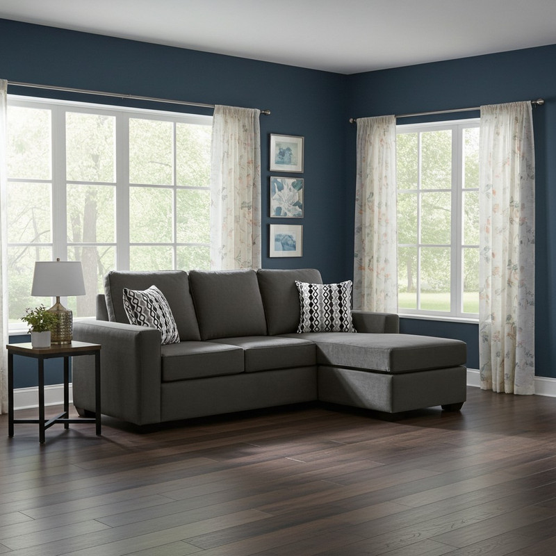 Ledron Fabric Reversible Sectional Queen Sofa Bed