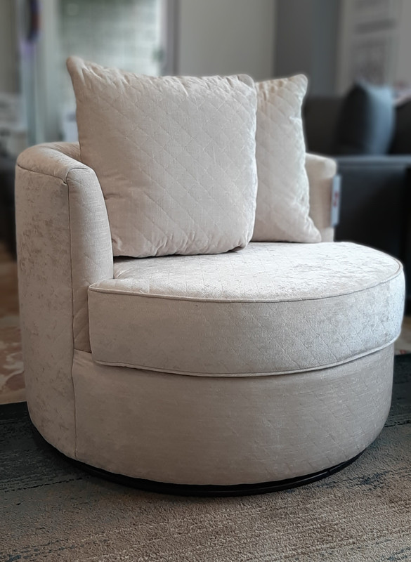 Orbit Fabric Swivel Chair Pearl