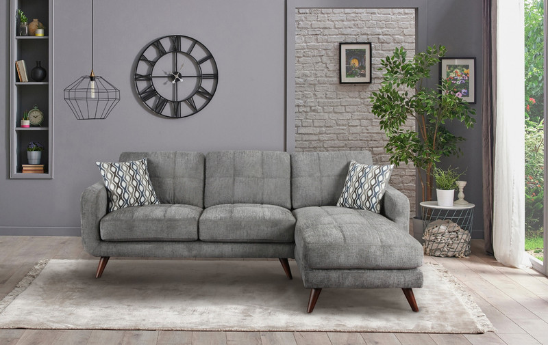 Ophelia Right  Hand Facing Sectional Grey