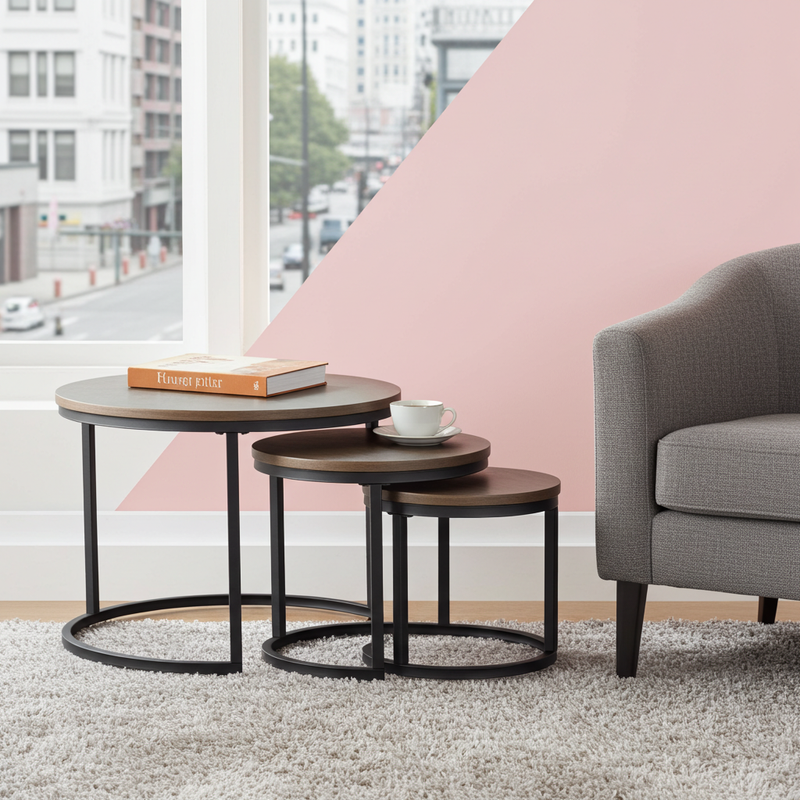 Modern Match Nesting Tables Grey