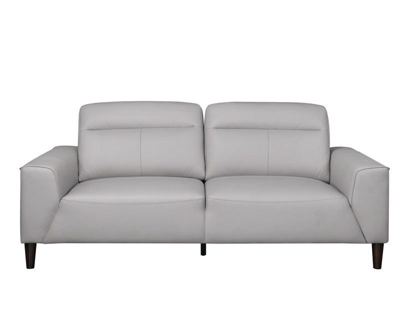 Travis Genuine Leather Sofa Silver