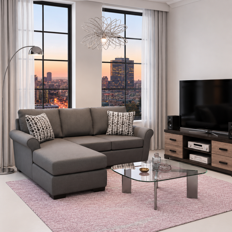 Flash Fabric Reversible Sectional Queen Sofa Bed