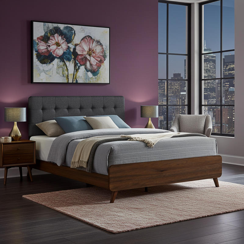 Wally Queen Bed Frame Walnut