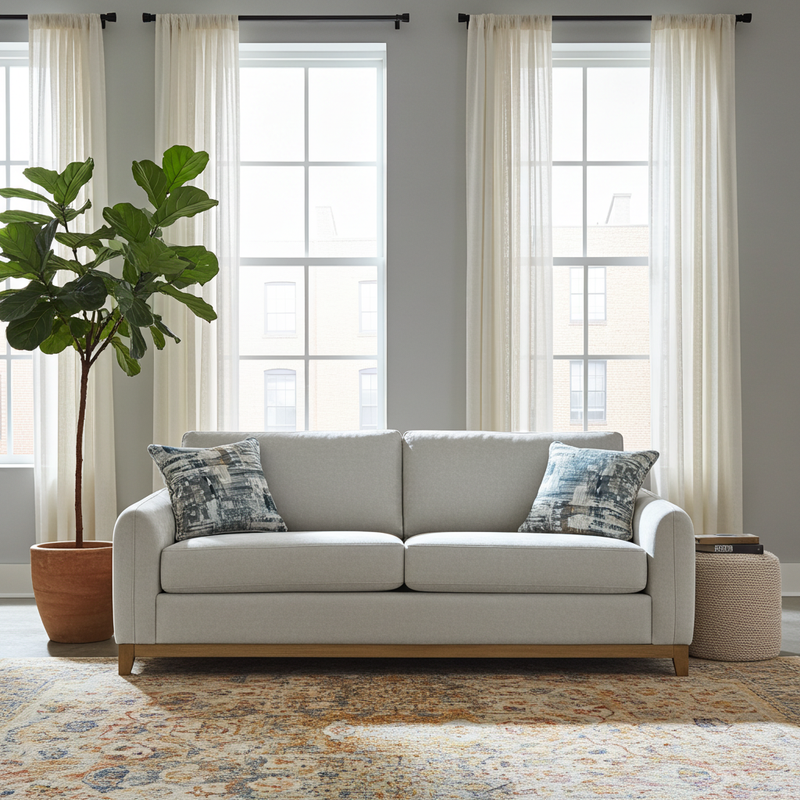 Brentwood Fabric Sofa Silver
