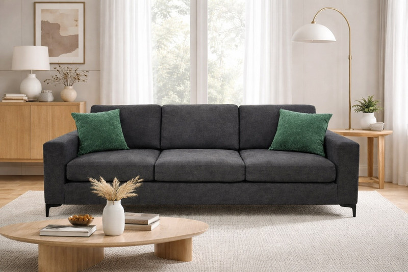 Tomas Fabric Sofa - Insperation Dark Grey