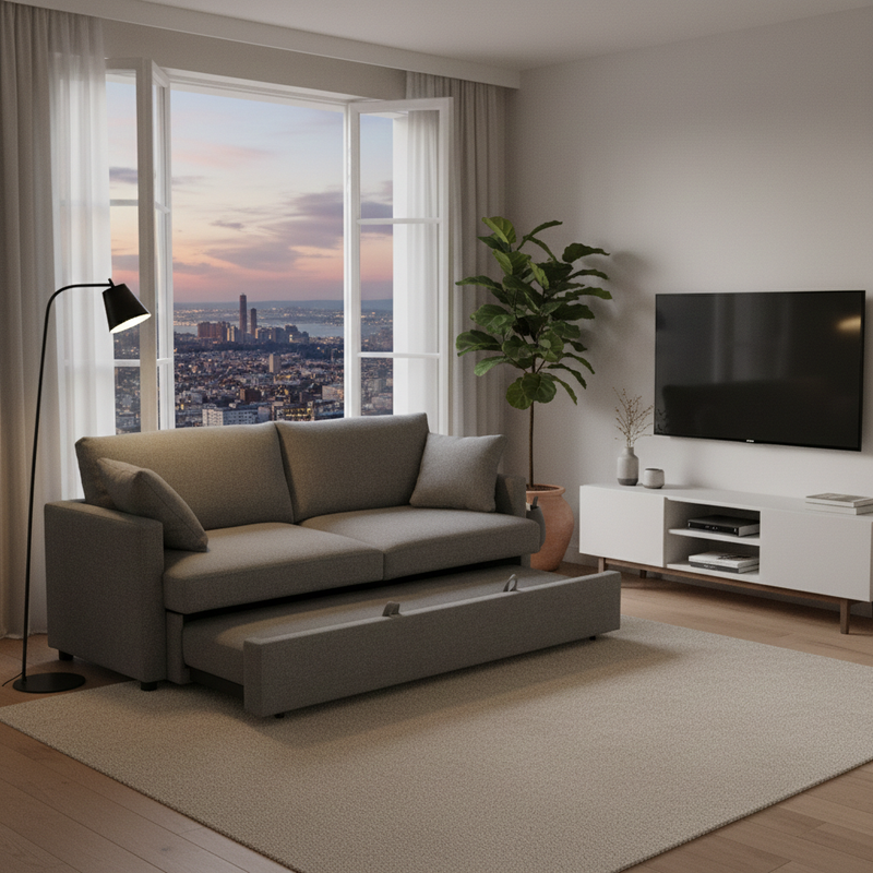 Centra Fabric Sofa Bed Grey