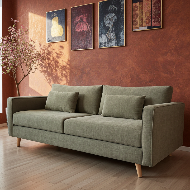 Saint Fabric Sofa - Heavenly Olive
