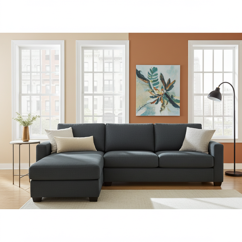 Charly Fabric LHF Condo Sectional with Storage