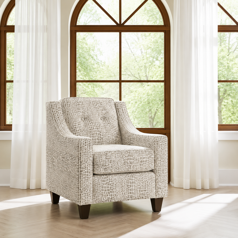 Natalie Fabric Accent Chair Ivory