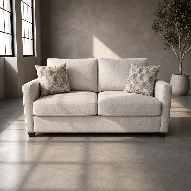 Amara Fabric Condo Sofa Oatmeal