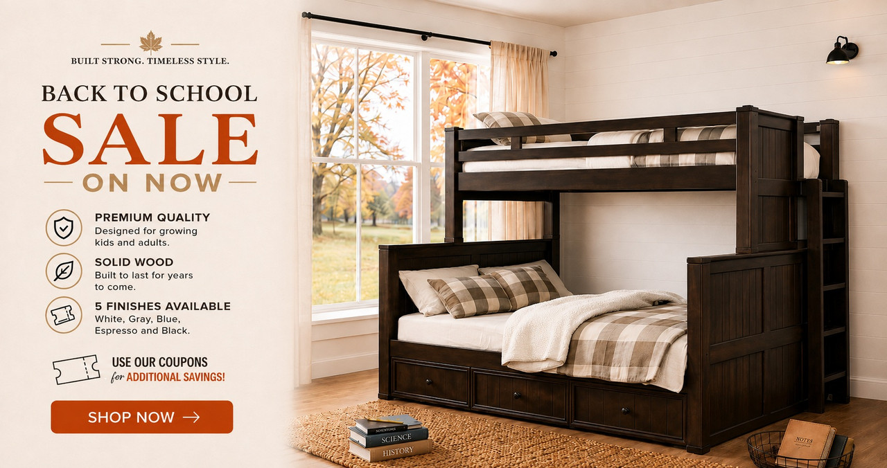 Back to school sale Dillon twin xl over queen bunk bed in espresso