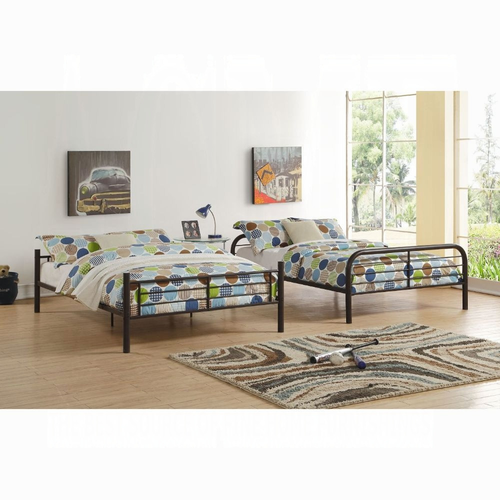 Full Over Full Bunk Bed with Drawers - Convertible Gray Design