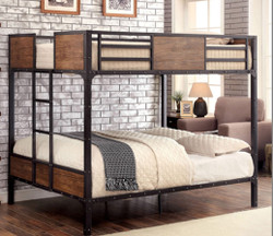 Industrial Style Metal Full Bunk Bed