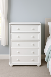 5-Drawer Chest of Drawers in white