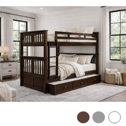 Gary Detachable Full Size Bunk Bed with Vertical Ladder in Espresso