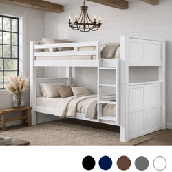Twin over Twin Bunk Bed in White - Shown with Vertical Ladder