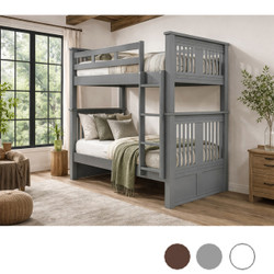 Detachable Twin Bunk Bed in Gray