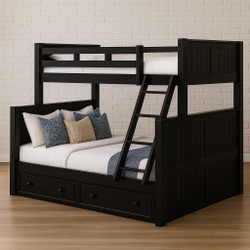 Twin Full Bunk Bed in Black