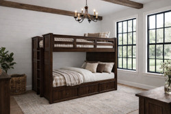 Austin Dual Settings Twin Bunk Bed in Espresso - Shown with Trundle