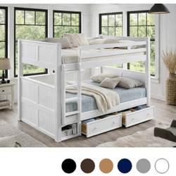 Queen Over Queen Bunk Bed With Under -Bed Drawers 