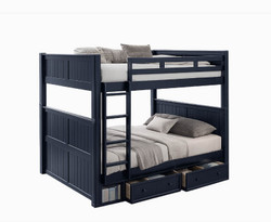 Dillon heavy duty queen bunk bed in navy blue finish