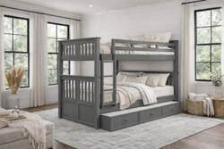 Gary Full XL Bunk Bed in Gray - shown with Vertical Ladder