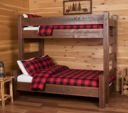 Barnwood Twin over Full Bunk - Cabin Setting