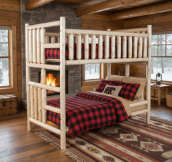  Log XL Twin Bunk Bed in Clear finish