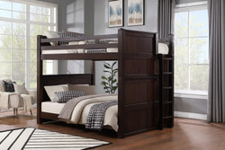 Queen Bunk Bed With Straight Ladder On End In Espresso