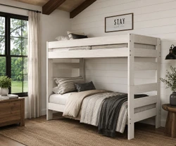 Pine Valley solid pine Antique white twin xl bunk bed