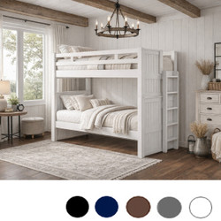 Dual Height Twin Bunk w/ Straight Ladder on End