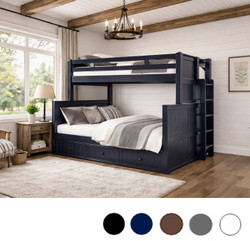 Dillon Dual Setting Twin XL Over Queen Bunk Bed in Navy Blue