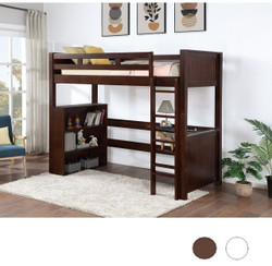 Twin XL Convertible Loft Bed with Desk & Bookcase 
