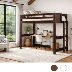 Dillon Full XL Loft Bed With Ladder On End in Espresso