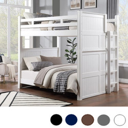 Queen Dual Height Bunk Bed with Ladder On End 