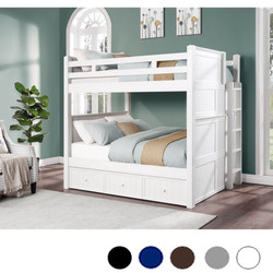 Twin XL Dual Height Bunk w/ Straight Ladder on End