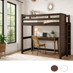 Twin XL Loft Bed with Side Ladder in Espresso