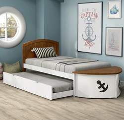 Newport Boat-Style Twin Bed w/ Trundle