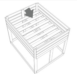 Schematic for upper bed slats and support beams