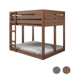 Farmhouse Queen Size Bunk Bed in Mahogany brown