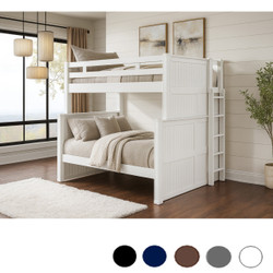 Full over Queen Dual Height with Ladder on End in White