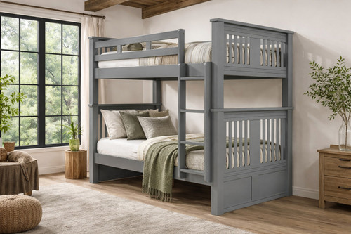 Gary XL Extra Long Twin Bunk Bed in Gray | Detachable XL Bunk Beds