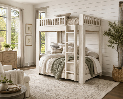 Gordon Weathered White High Twin Bunk bed
