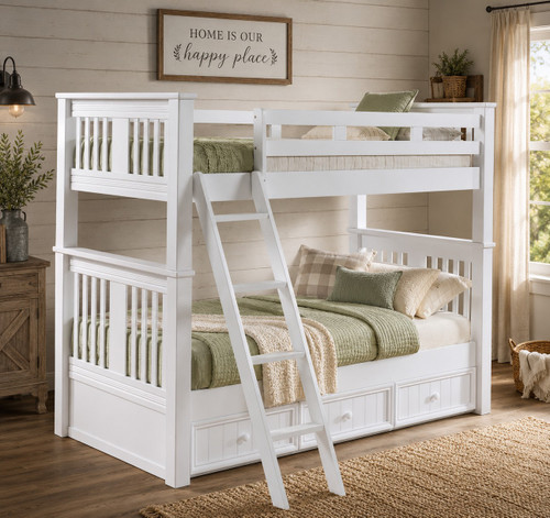 Gary Twin XL Bunk Bed Dual Height with slanted Ladder