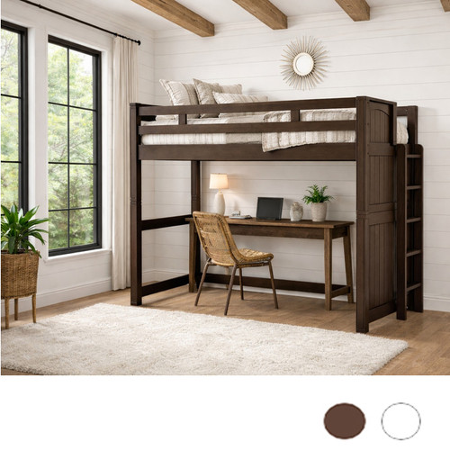 Twin XL Loft Bed with Side Ladder in Espresso