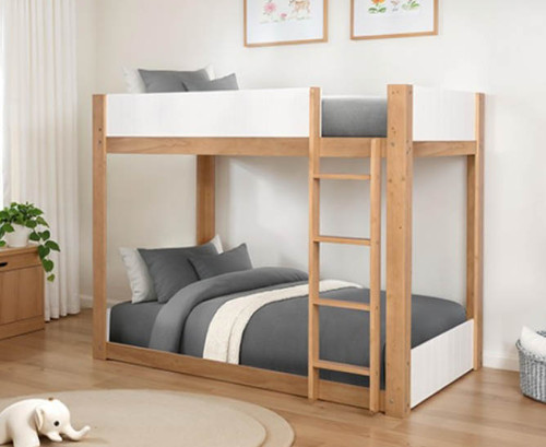 Twin Bunk Bed in White Natural