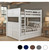 Dillon Wood Full over Full Bunk in White with Vertical Ladder & Under-Bed Trundle