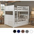 Dillon Wood Full over Full Bunk in White with Vertical Ladder & Under-Bed Trundle