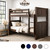 Twin Size Bunk Bed in Espresso - Shown with Vertical Ladder